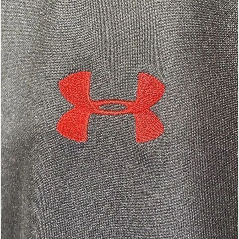 Under Armour Men's Large Loose Fit Full Zip Jacket Black Red Pockets‎ Activewear